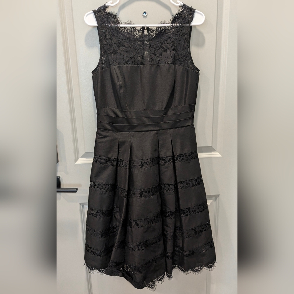 Elegant Black Lace Dress Size 8